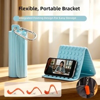 Support de téléphone pliable en plastique souple, multifonctionnel et portable, support de tablette transformable avec stabilisation d'image pour utilisateurs paresseux
