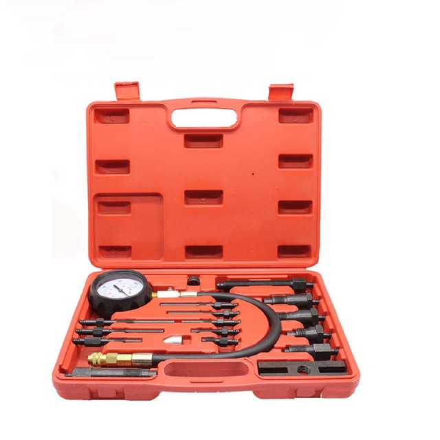 Professional Diesel Engine Cylinder Compression Tester Tool Kit Set Pressure Gauge Tester Kit Set for TU-15B Detection
