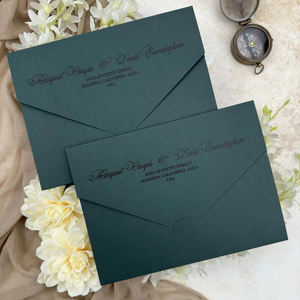 Invitación <span class=keywords><strong>DE</strong></span> BODA folied sobre impreso con <span class=keywords><strong>dirección</strong></span> <span class=keywords><strong>de</strong></span> retorno dorada, Impresión <span class=keywords><strong>de</strong></span> <span class=keywords><strong>dirección</strong></span> <span class=keywords><strong>de</strong></span> retorno en el sobre <span class=keywords><strong>de</strong></span> <span class=keywords><strong>correo</strong></span> - Product Image 2