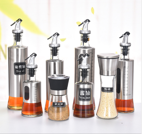 150 ml 300 ml 500 ml Leak-proof Glass Oiler Transparent Glass Bottles For Olive Oil With Stopper