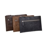 Tas Tangan Pria Kulit Asli Kasual, Dompet Kartu, Uang, dan Ponsel dengan Desain Embos dan Kantung Amplop