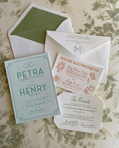 Carte d'invitation typographique à vente chaude Logo personnalisé Marque Carte de remerciement <span class=keywords><strong>Menu</strong></span> d'impression haut de gamme personnalisé pour <span class=keywords><strong>mariage</strong></span> - Product Image 5