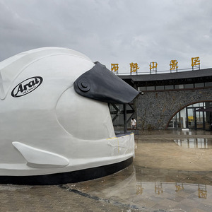 Caseta de Casco de Motocicleta Gigante de FRP Personalizada, Diseño Novedoso Resistente a la Intemperie para Cafetería o Puesto de Hot <span class=keywords><strong>Dogs</strong></span>, Hecha de Fibra de Vidrio Duradera - Product Image 4