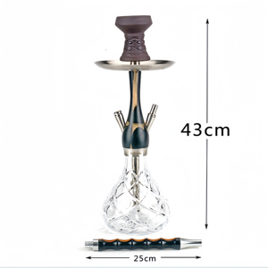 Cross-border Hot-selling Retro <b>Wood</b> Pattern, 43CM Medium, Stainless Steel Resin Single <b>Pipe</b> Hookah - Product Image 4