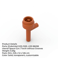 Gobricks GDS-1220 Vente en gros de pièces LDD 86208 pour blocs de construction, type Torche pistolet spatiale sans rainures, Pièces spatiales
