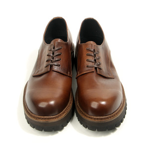 Chaussures Derby vintage en cuir de cheval à bout rond, marron, semelle épaisse, style workwear décontracté pour hommes, tailles 38-44, style automne - Product Image 2