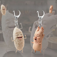 Porte-clés Pendentif Dessin Animé Abstrait Mignon et Amusant 'Pieds de Cochon' 'S'En Amoure du Riz' Accessoire de Bijouterie Décoration à Suspendre Collection Cadeau
