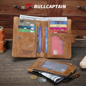 กระเป๋าสตางค์หนังแท้สำหรับผู้ชาย BULLCAPTAIN สไตล์เรโทรลำลอง ใส่บัตรได้หลายช่อง กระเป๋าสตางค์ระดับไฮเอนด์ ของขวัญสำหรับแฟนหนุ่มและสามี - Product Image 3