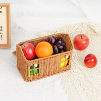 Panier cadeau en rotin synthétique tressé à la main marron, en forme de maison, en PP avec métal, idéal pour la maison, le bureau et les jouets d'enfants – Vente chaude