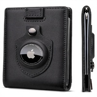 Dompet Kulit Asli Desain Merek Ternama, Dompet Lipat Tipis Anti RFID, Dompet Pria untuk Saku Depan, Tempat Kartu dengan GPS