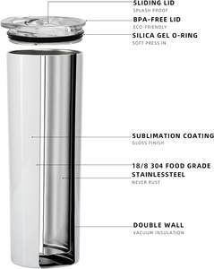 <span class=keywords><strong>Gobelet</strong></span> Offre Spéciale droit à sublimation de 20 oz, tasse de voyage isolée sous vide à double paroi en acier inoxydable avec couvercle coulissant - Product Image 2