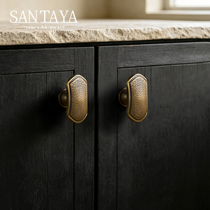 Santaya Solid Antiek Geborsteld Messing Handgrepen Keuken Kastgrepen Slaapkamer Garderobe Ladeknoppen Meubelgrepen - Product Image 5