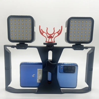 Kit de vlog pour smartphone avec mini lumière vidéo, microphone, trépied et support de téléphone pour enregistrement d'interviews et de vidéos YouTube