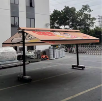 Auvent rétractable électrique en aluminium en gros, autoportant, double face, avec voile en polyester, pergola motorisée pour patio et jardin