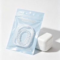 Pochette d'emballage personnalisée mate avec fermeture éclair pour aligneurs dentaires, sac réutilisable pour appareils orthodontiques, faible MOQ, usine OEM, sacs plats transparents avec fermeture éclair