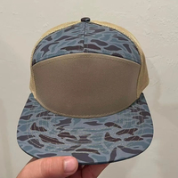 Gorra Snapback estructurada personalizada de 7 paneles, modelo 168, gorra de camionero en blanco con poliéster, lona Lisa para uso en exteriores