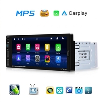 Lecteur MP5 universel 1DIN pour voiture de 6,86 pouces, écran de contrôle central de voiture sans fil Carplay et Android Auto, unité tout-en-un