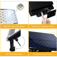 Lampes solaires LED RGB 5W, étanches IP65, en plastique ABS, lampadaires certifiés CE, éclairage extérieur pour routes et paysages
