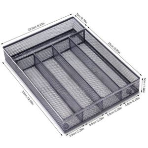 Metal 5 Compartments Cutlery Organizer Silverware <b>Tray</b> Kitchen Utensil <b>Drawer</b> Organizer - Product Image 3
