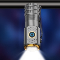 Mini lampe torche multifonctionnelle en alliage d'aluminium, lampe torche LED haute puissance pour l'extérieur, faisceau laser puissant, longue portée, dos magnétique