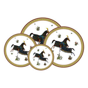 Service de table vintage en porcelaine fine, motif cheval <span class=keywords><strong>persan</strong></span> royal, assiette de présentation en céramique, tasse à café et bol en porcelaine <span class=keywords><strong>pour</strong></span> mariage - Product Image 6