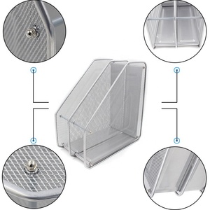 2 Vertical <strong>Compartments</strong> Office Desk <strong>Organizer</strong> Mesh Document Magazine <strong>File</strong> Storage Holder - Product Image 3