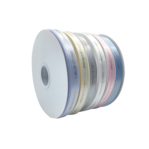16MM 금박 인쇄 새틴 리본 100% 폴리에스터 맞춤형 흰색 검정색 이드 무바라크 라마단 선물 리본 - Product Image 2