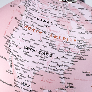 Globe terrestre lumineux rose pour enfants avec support en métal, design de dessin animé, jouet éducatif, veilleuse, lampe de décoration de chambre, géographie - Product Image 6