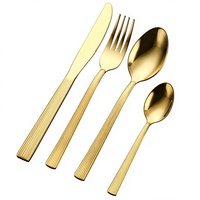 Ensemble de couteaux, fourchettes et cuillères en acier inoxydable haut de gamme, modèle F2023, design minimaliste moderne, vaisselle occidentale de luxe léger pour les mariages