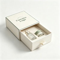 Boîte de soin de la peau blanche personnalisée de luxe avec insert en velours, boîte cadeau en carton rigide avec tiroir pour l'emballage de sérum et de crème
