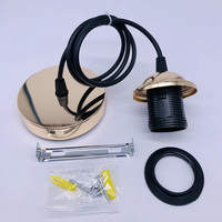 Kit de suspension luminaire vintage en métal fer forgé E27 plaqué et peint, 9 couleurs, avec cordon, pour éclairage DIY haut de gamme