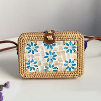 Ins nordique oblique span mini rotin sac rétro lumière luxe littérature tissé à la main simple épaule cuir boucle sac pour les femmes