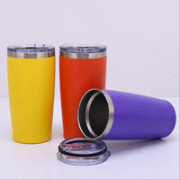 Gobelet isotherme portable en acier inoxydable 304 de 20 oz, écologique, avec paille, pour voiture, bière, camping, voyage, maintien au chaud 6-12h