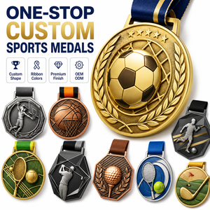 Company Team <b>Building</b> Sports Medals With Ribbon Custom Logo Employee Activity Winner Recognition Award Medal - Product Image 1