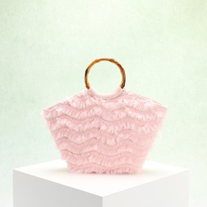 Hot Selling Seaside <b>Sequin</b> Flower Bamboo-section Handle Tote Bags Women's Mesh Glitter Beach Bags Zipper Hand-Held <b>Handbags</b> - Product Image 3
