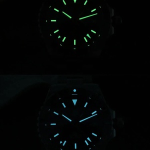 นาฬิกา San Martin SN0136 39 มม. รุ่น Diver GMT หน้าปัดเคลือบเอนาเมล NH34 ตัวเรือนสแตนเลสสตีล นาฬิกาข้อมือผู้ชายสุดหรู ระบบอัตโนมัติ เครื่องจักรกล แซฟไฟร์ พร้อมพรายน้ำ - Product Image 6