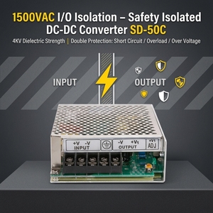 Convertitore DC-DC Isolato 50W da 12V a 5V 10A SD-50C-5 Senza Ventola con Ampio Ingresso per Controllo Industriale Veicolare - Product Image 2