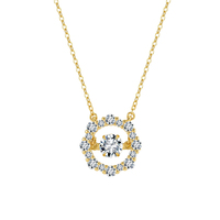 Collana con Ciondolo Quadrifoglio Rinntin SMON19 in Argento Sterling 925 con Moissanite Colore D VVS, Collana Leggera