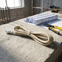 Câbles d'alimentation européens de 2 mètres, prise euro à deux broches avec câble en tissu, fil recouvert de tissu sans interrupteur