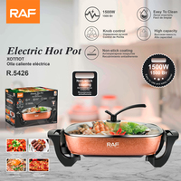 Marmite Électrique RAF 10L 1500W Antiadhésive avec Bouton de Contrôle Grande Capacité pour Ragoûts, Soupes et Grillades Cuisine Domestique R.5426