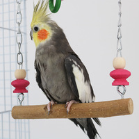Balançoire de perroquet en bois naturel-Tigre imprimé Phoenix cage à oiseaux anneau suspendu pont balançoire, accessoires de jouets pour oiseaux de compagnie