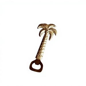 Abridor de Botellas con Forma de Palmera Dorada, Técnica de Fundición a Mano, Decorativo, Portátil, Hecho a Mano, Abridor de Cerveza Manual para Bar, Artículos de Regalo - Product Image 1