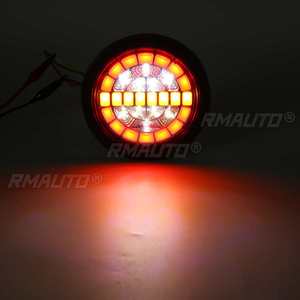 ไฟท้าย LED ทรงกลม 1/2X สำหรับรถพ่วง ไฟท้ายรถบรรทุก 12V 24V ไฟเลี้ยวแบบไดนามิก ไฟเบรก - Product Image 2