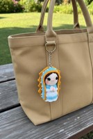 Poupée ange Vierge Marie en crochet faite à la main, amigurumi religieux en coton tricoté, pendentif, cadeau catholique chrétien, vente en gros personnalisée