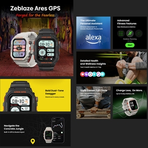 Zeblaze Ares GPS Rugged GPS <strong>Smart</strong> <strong>Watch</strong> 1.75 Inch <strong>Touch</strong> <strong>Screen</strong> 380mAh Wrist Heart Rate Monitor <strong>Smart</strong> Wear - Product Image 2