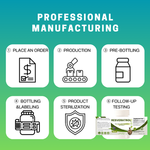 Cápsulas de trans-resveratrol de pureza ultraalta OEM: suplemento de soporte antioxidante, cardiovascular y purificado 98% - Product Image 6