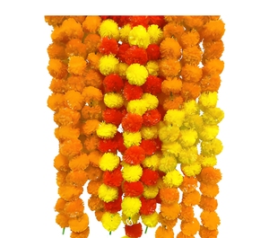 Traditional Orange Yellow Red <b>Flower</b> <b>Garland</b> Hanging Home Decor for Diwali Indoor Living Room 100% Handmade Plant Fiber - Product Image 1