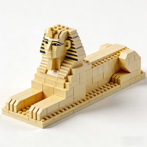 Ensemble de blocs de construction en plastique personnalisés sur le thème de l'Égypte ancienne, sculpture de pharaon à faire soi-même, pour exposition culturelle, cadeau commémoratif - Product Image 3