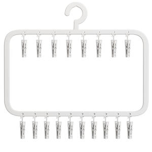 ราวตากผ้าแบบหนีบ 2 ชั้น 18 ตัว รูปทรงสี่เหลี่ยมผืนผ้า สำหรับระเบียง ป้องกันลม - Product Image 1