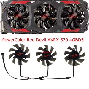 Ventilador de tarjeta de vídeo de 75mm, GA81S2U, para POWERCOLOR R9 390 8GB, RX <span class=keywords><strong>570</strong></span> 4G, para Powercolor Red Devil RX 480 <span class=keywords><strong>8G</strong></span>, reemplaza a PLD08010S12H - Product Image 1